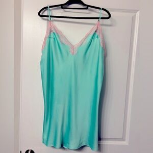 Victoria’s Secret Tease Satin Lace-Trim Mini Slip